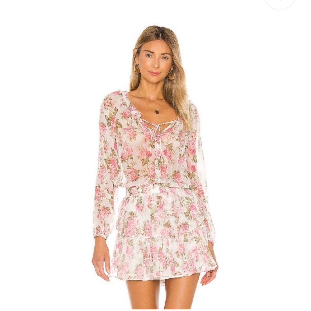 Loveshackfancy popover rose dress. Size small. Brand new with tag